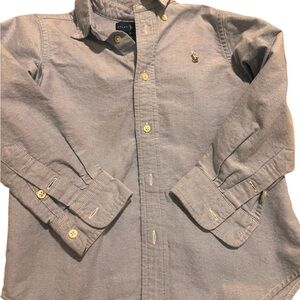 Ralph Lauren Boys' Pale Blue Button-Down Oxford Shirt with Embroidered Pony